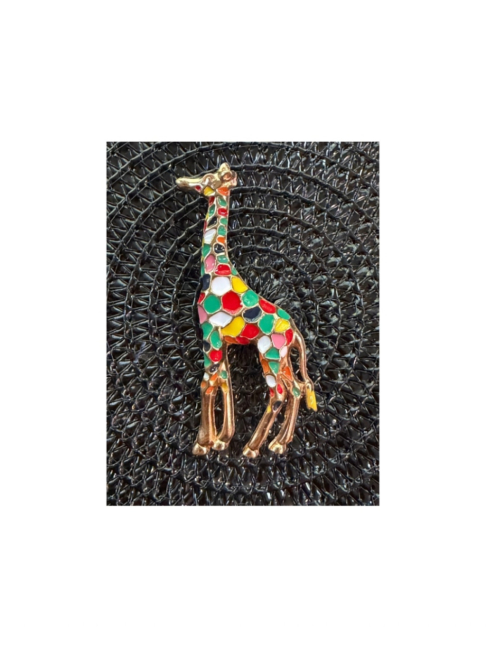 Giraffe Multicolor Brooch One Size Gold